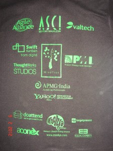Agile India 2012 Conference TShirt Back Print Green option